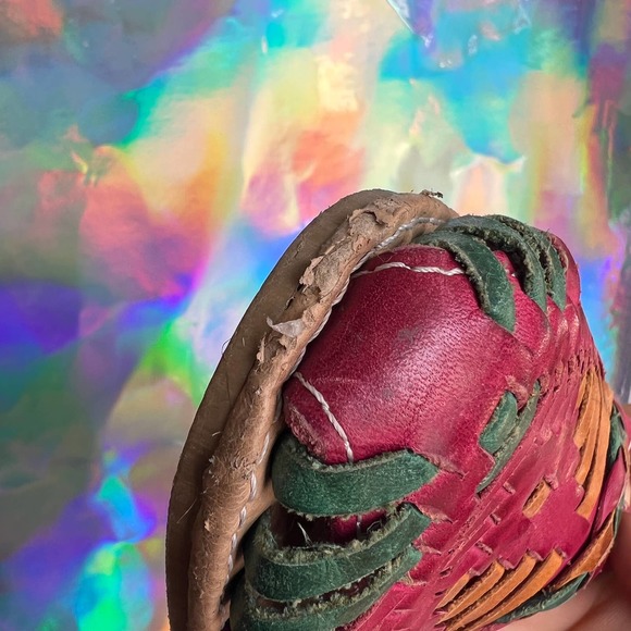 Muted Berry and Camel Woven Leather Flats - Picture 11 of 11